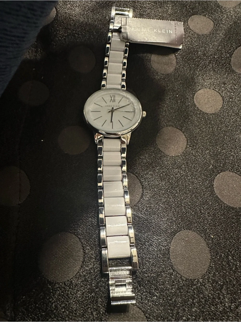 Anne Klein Silver & White Link Bracelet Watch | Classic Dress Watch